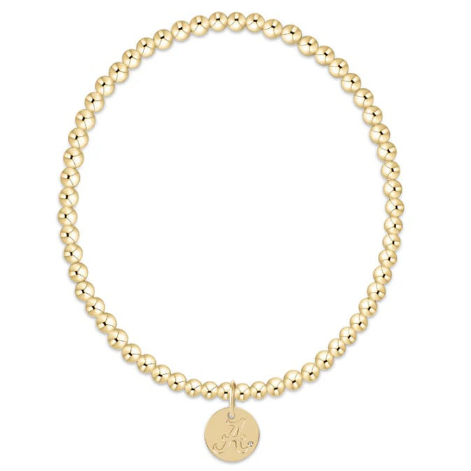 eCOLLEGIATE Classic Gold 3mm Bracelet - Alabama Disc