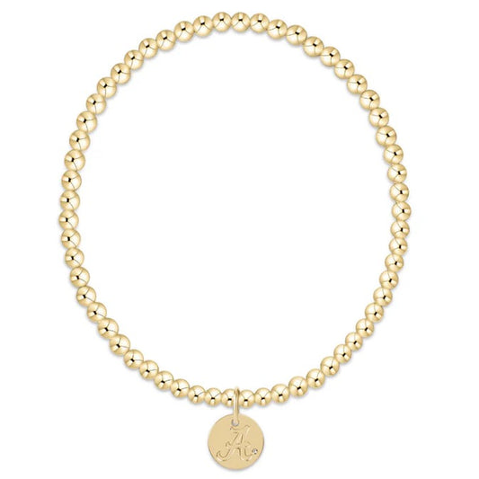 eCOLLEGIATE Classic Gold 3mm Bracelet - Alabama Disc