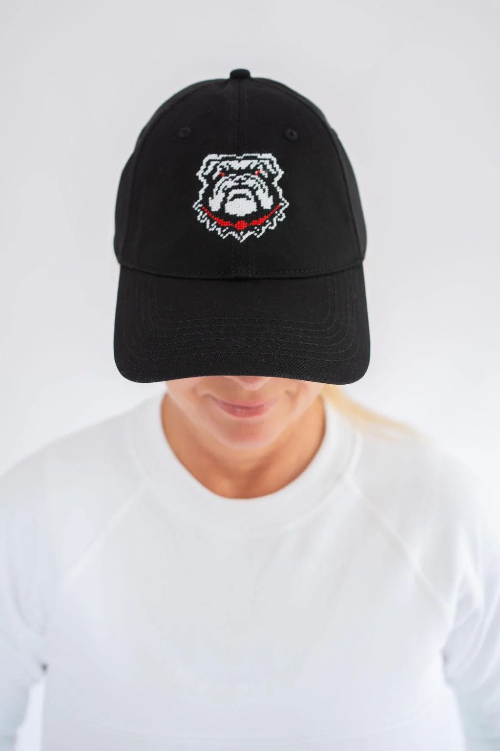 Lisi Lerch Bulldog Needlepoint Hat - BLACK