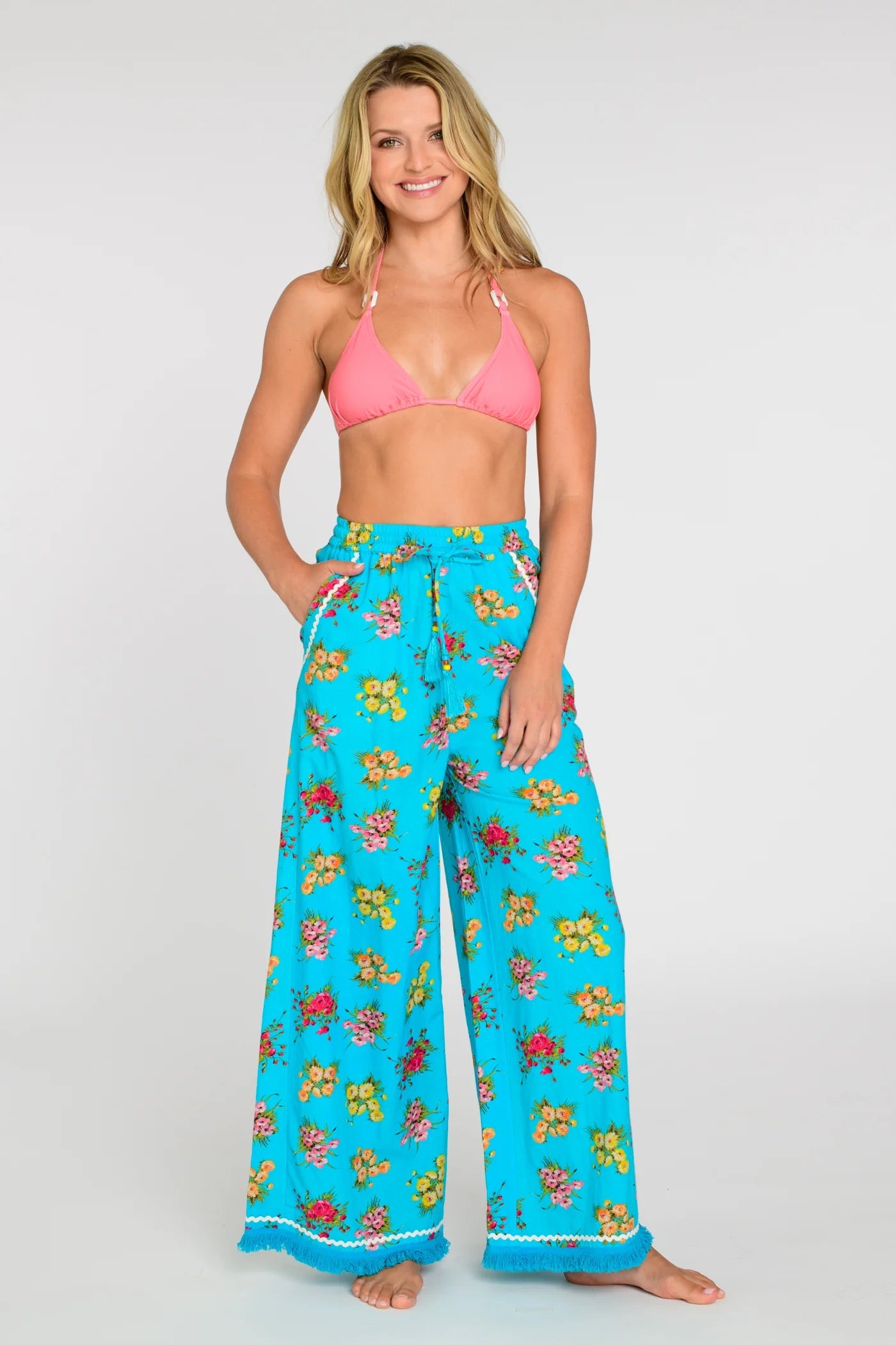 Elizabeth James Presley Pant - BOUQUET TOSS AQUA