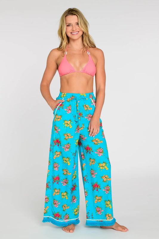 Elizabeth James Presley Pant - BOUQUET TOSS AQUA