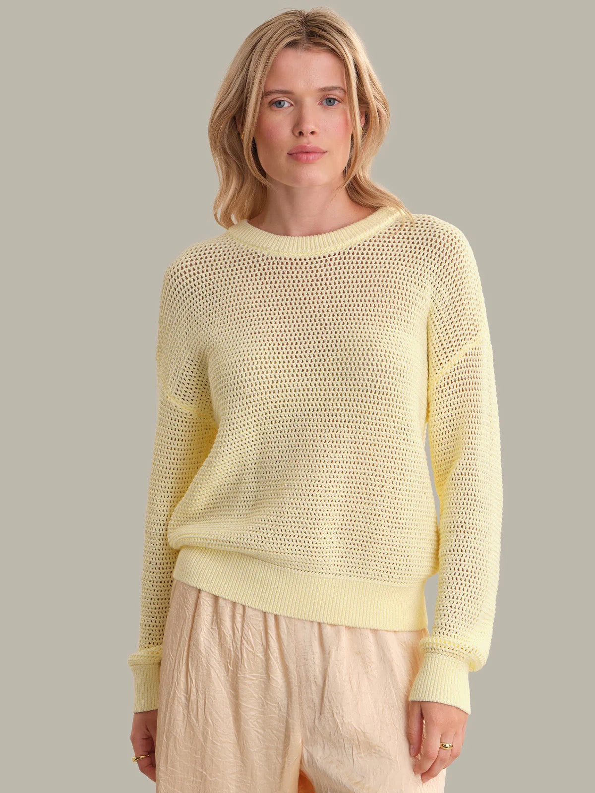 525 Iris Open Stitch Sweater LEMON ICING