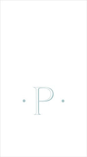 Caspari Antique Initial Boxed Linen Guest Towel ROBIN'S EGG - P