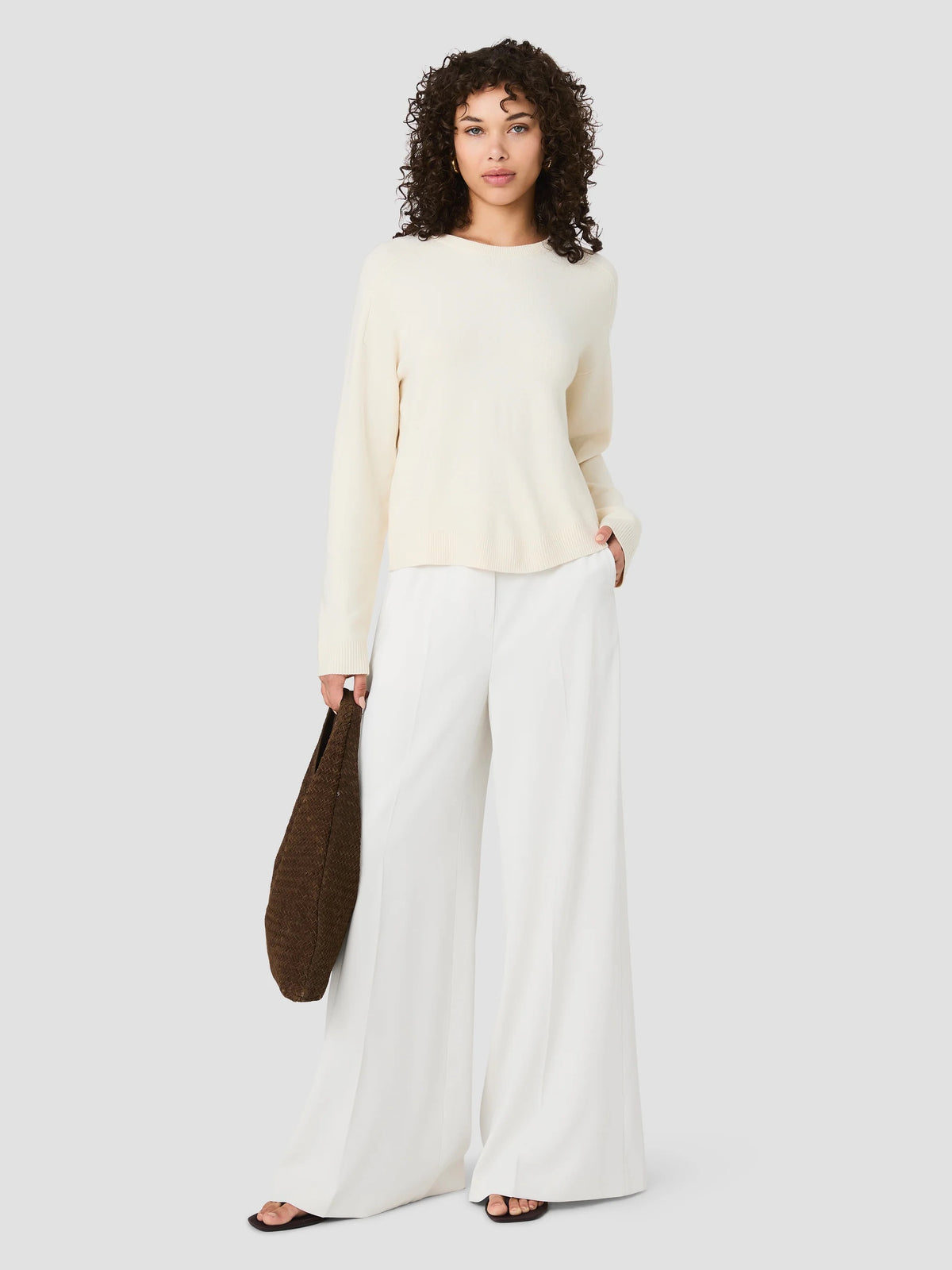 FC Babysoft Oversized Crew Neck Pullover Sweater PORCELAIN