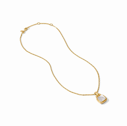 Julie Vos Sahara Solitaire Necklace - IRIDESCENT CLEAR CRYSTAL