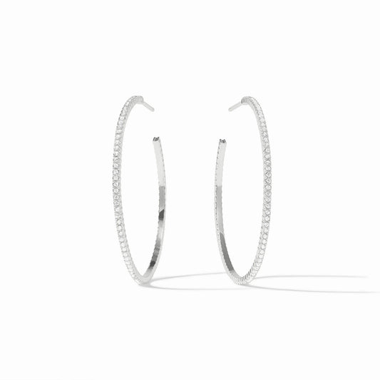 JV Windsor Hoop SILVER/CUBIC ZIRCONIA - L