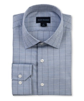 Scott Barber Melange Dobby Pane - BLUE