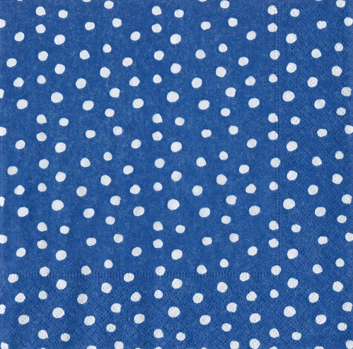 Caspari Small Dots Cocktail Napkin - BLUE