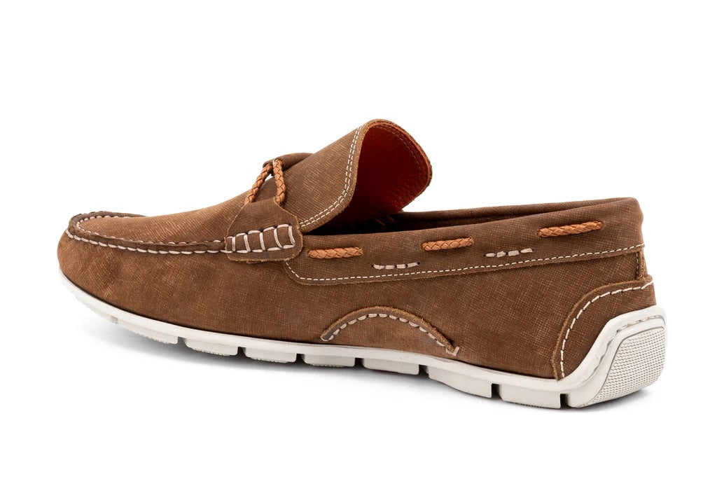 MD Water Repellent Nubuck Leather Bermuda Braided Bit - BARK