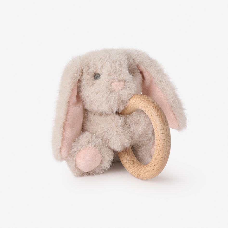 EB Ring Rattle Plush TAUPE BUNNY