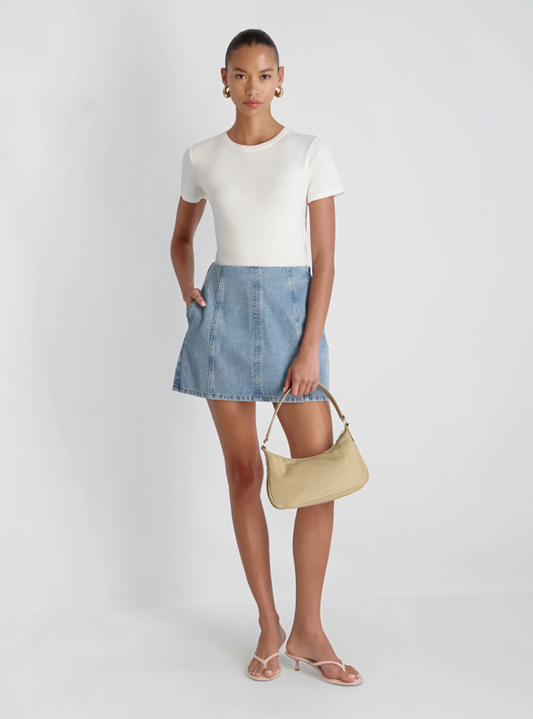 FC 90S Denim Multi Seam Mini Skirt WASHED DENIM