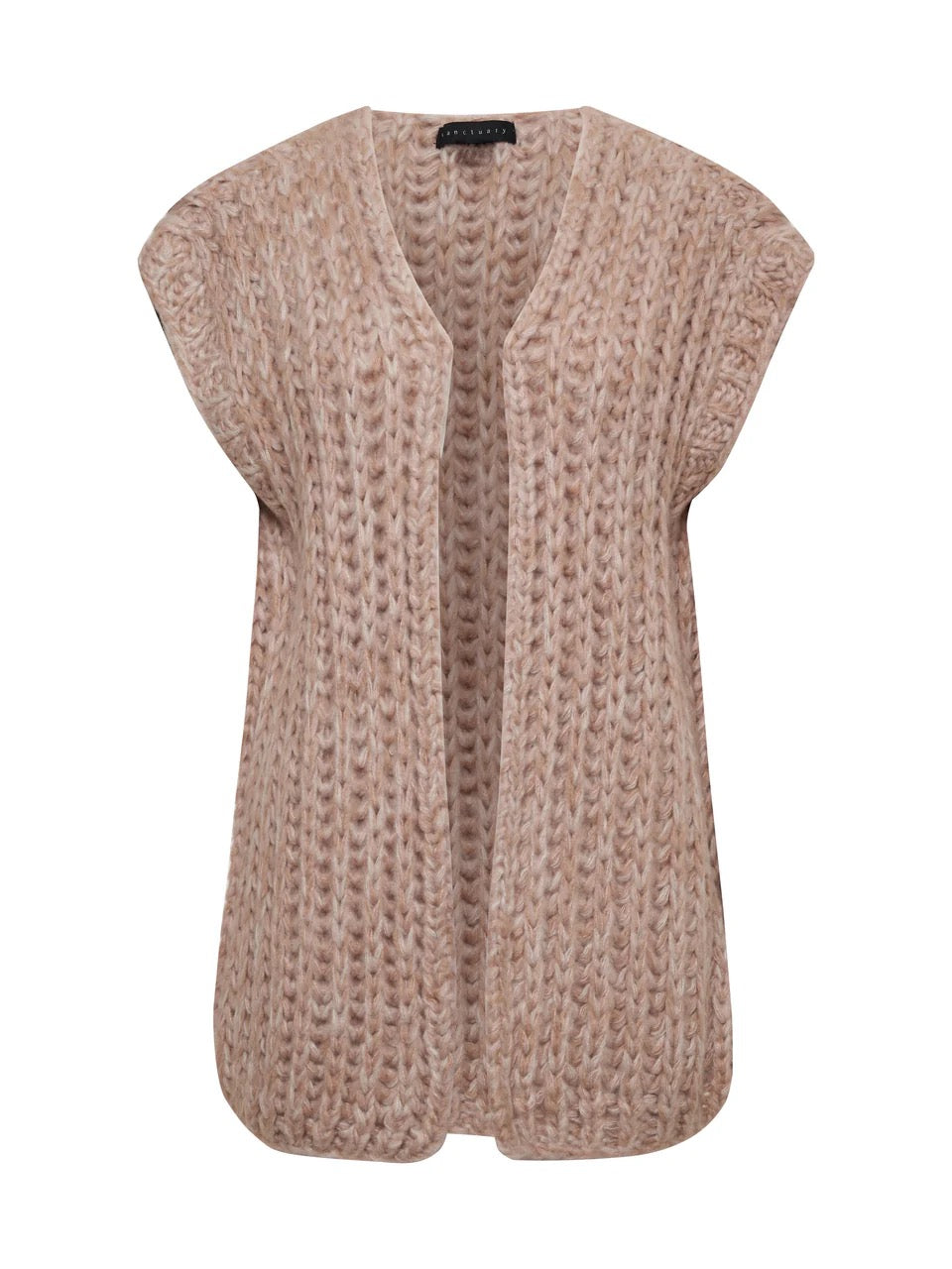 Sanctuary Chunky Sweater Vest - ROSEWOOD MARL