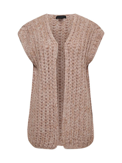 Sanctuary Chunky Sweater Vest - ROSEWOOD MARL