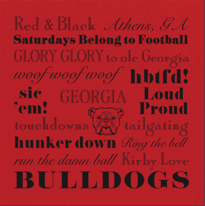 Caspari WORDS Cocktail Napkin - LINEN RED