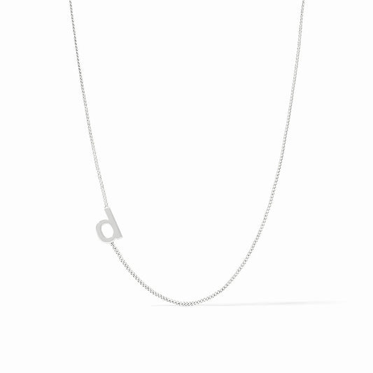 JV Initial Delicate Necklace 'D' SILVER