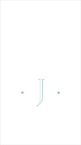 Caspari Antique Initial Boxed Linen Guest Towel ROBIN'S EGG - J