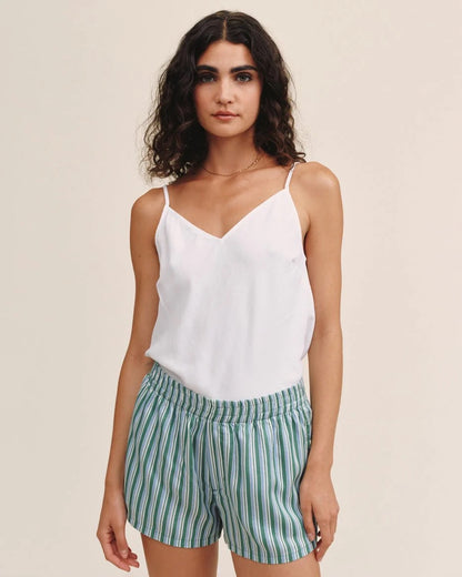 Bella Dahl Boxer Short - EMERALD SURF STRIPE