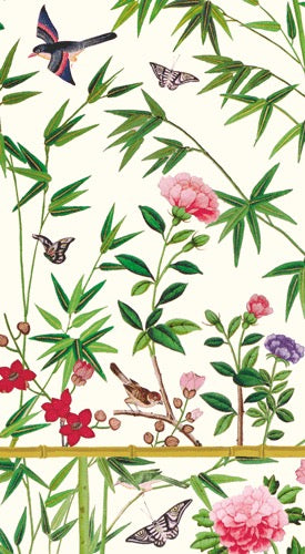 Caspari Chinese Wallpaper Guest Towels - CREAM