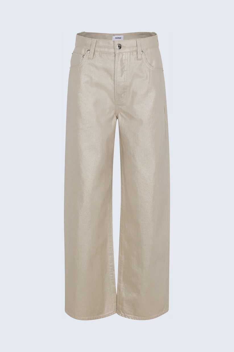 Pistola Tate High Rise Bowed Wide Leg - CHAMPAGNE LUSTER