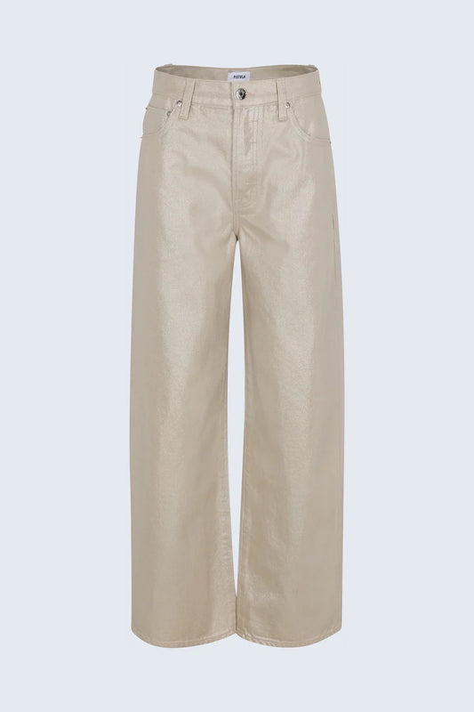 Pistola Tate High Rise Bowed Wide Leg - CHAMPAGNE LUSTER