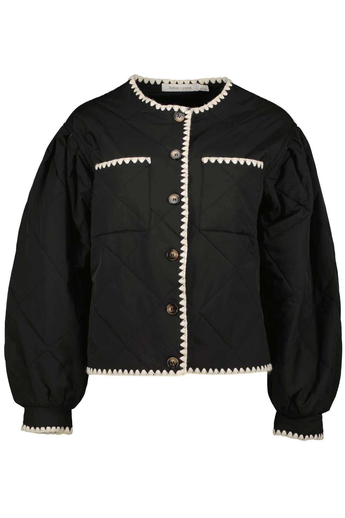 Bishop & Young Brooklyn Whipstitch Quilted Jacket BLACK