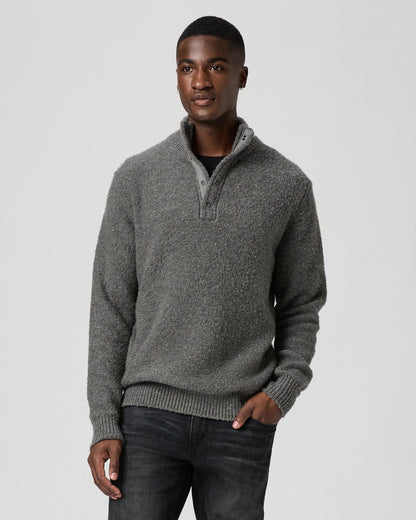 PAIGE Kotoni Snap Collar Sweater - DARK GREY