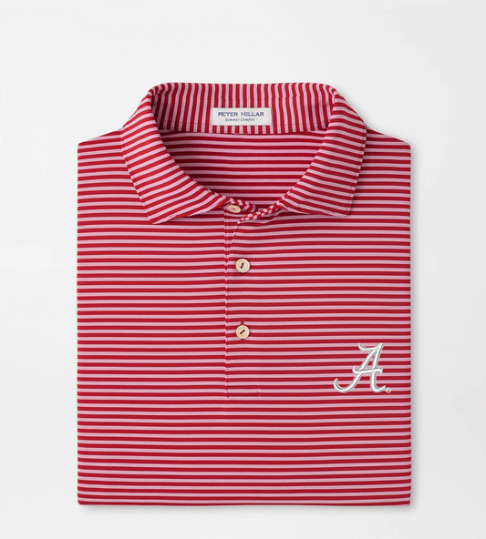 Peter Millar Tiebreaker Performance Jersey Stripe Polo ALABAMA - CRIMSON1