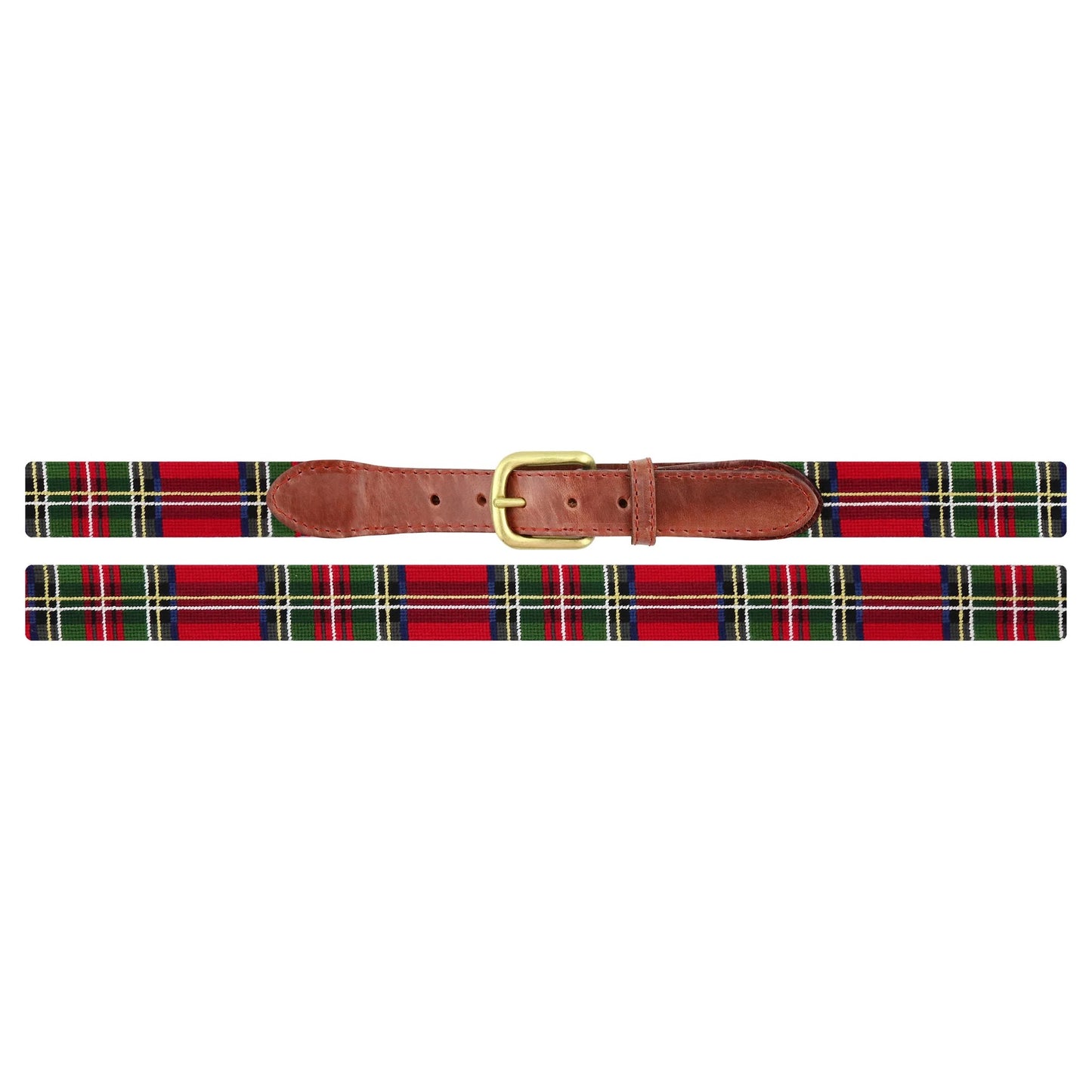 Smathers & Branson Christmas Plaid Belt - RED MULTI