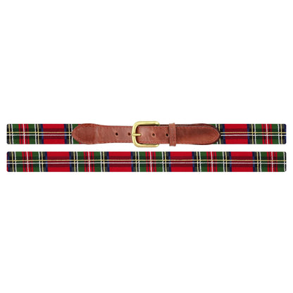 Smathers & Branson Christmas Plaid Belt - RED MULTI