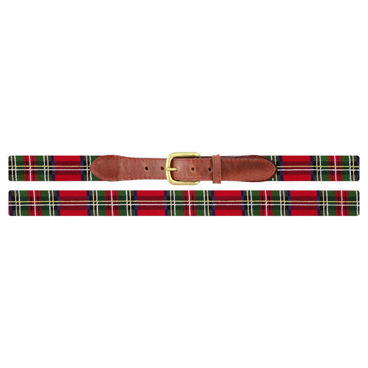 Smathers & Branson Christmas Plaid Belt - RED MULTI