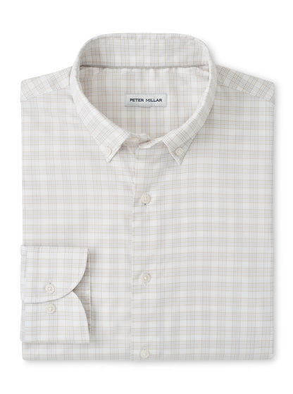 Peter Millar Douglas Crown Lite Cotton-Stretch Sport Shirt - TRUFFLE