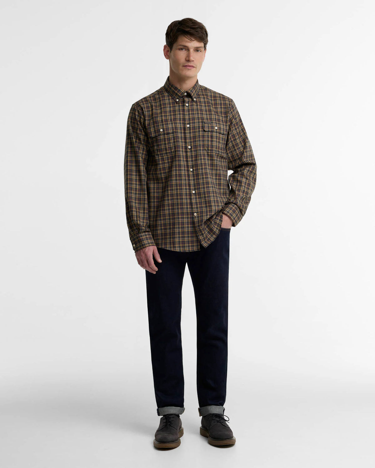 BA Panwell Thermo-Weave Checked Shirt CAMEL