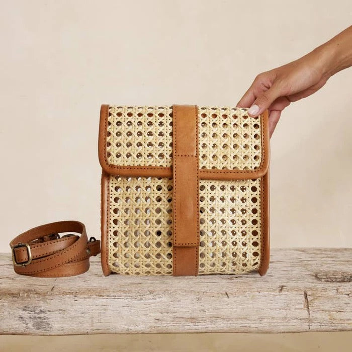 The Winding Road Cane Weave Cross Body Handbag