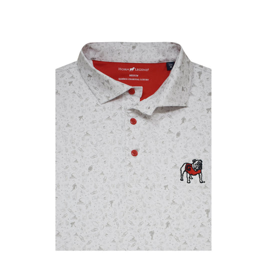 HL Football Print Polo UGA HELMET WHITE/GREY