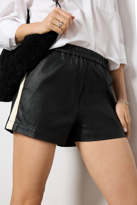 Sanctuary Coated Twill Track Short - BLACK