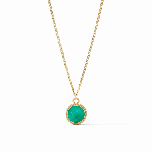 JV Fleur-de-Lis Solitaire Necklace IRIDESCENT EMERALD GREEN