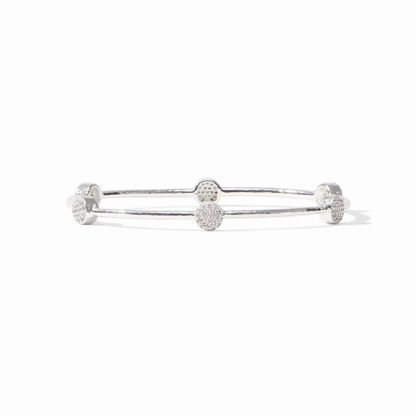 JV Milano Luxe Bangle SILVER PAVE CUBIC ZIRCONIA - M