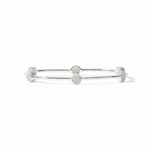 JV Milano Luxe Bangle SILVER PAVE CUBIC ZIRCONIA - L