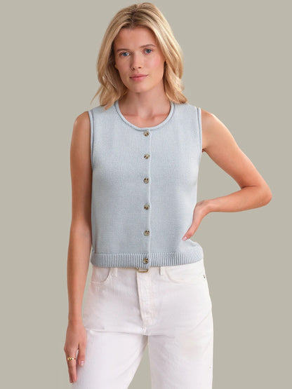525 Ella Button Front Sweater Vest ARCTIC ICE