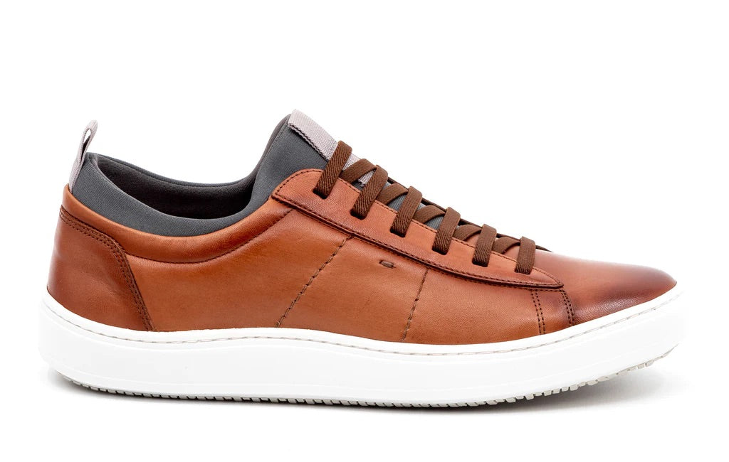 Martin Dingman Cameron Hand Finished Sheep Skin Leather Sneaker - WHISKEY