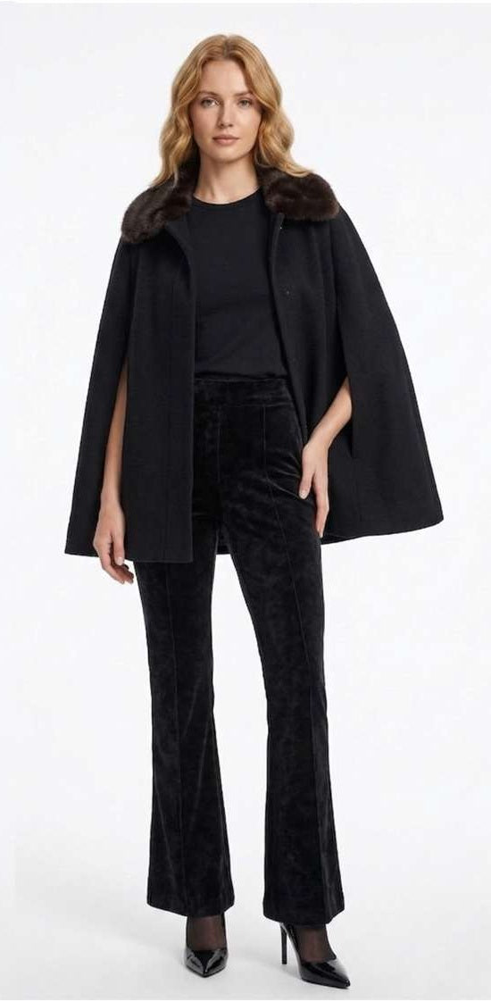 FB Misha Cape SABLE WOOL