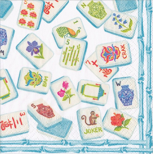 CAS Mahjong Cocktail Napkin ROBIN'S EGG