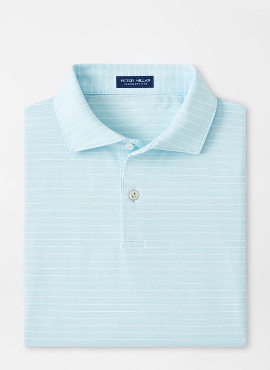 Peter Millar Crown Crafted Duet Performance Jersey Polo - ICED AQUA