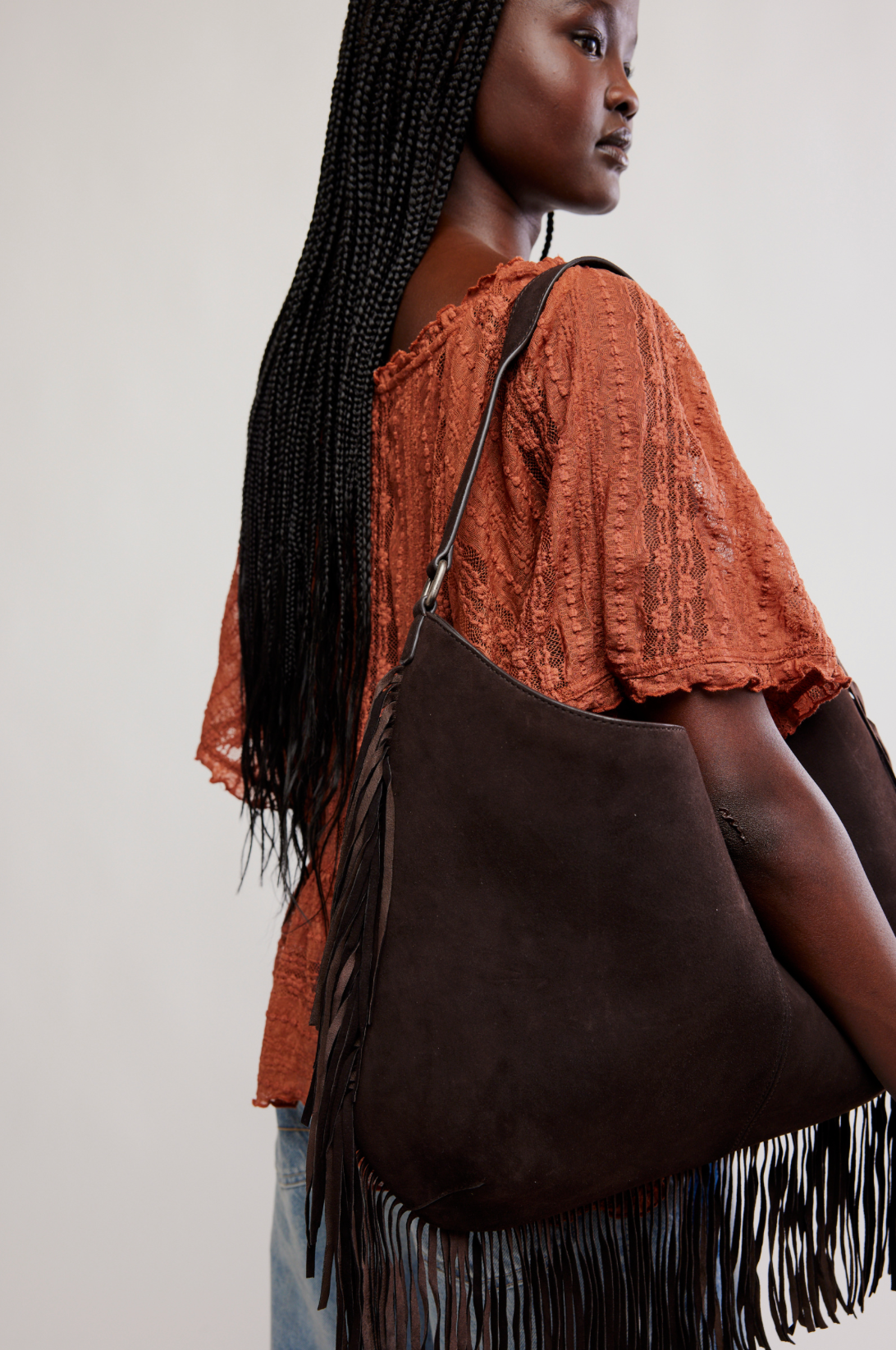 FP Finn Fringe Shoulder Bag ESPRESSO