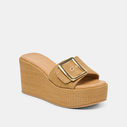 Dolce Vita Jilian Wedges - MOCHA RAFFIA