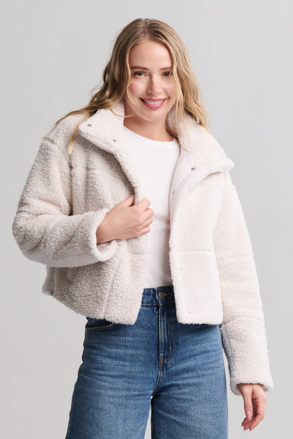 Barefoot Dreams Brushed CozyChic Puffer Jacket - SAND DUNE