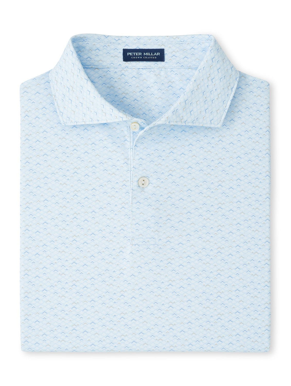 Peter Millar Crown Crafted Soprano Waves Performance Jersey Polo - BLUE BRISK