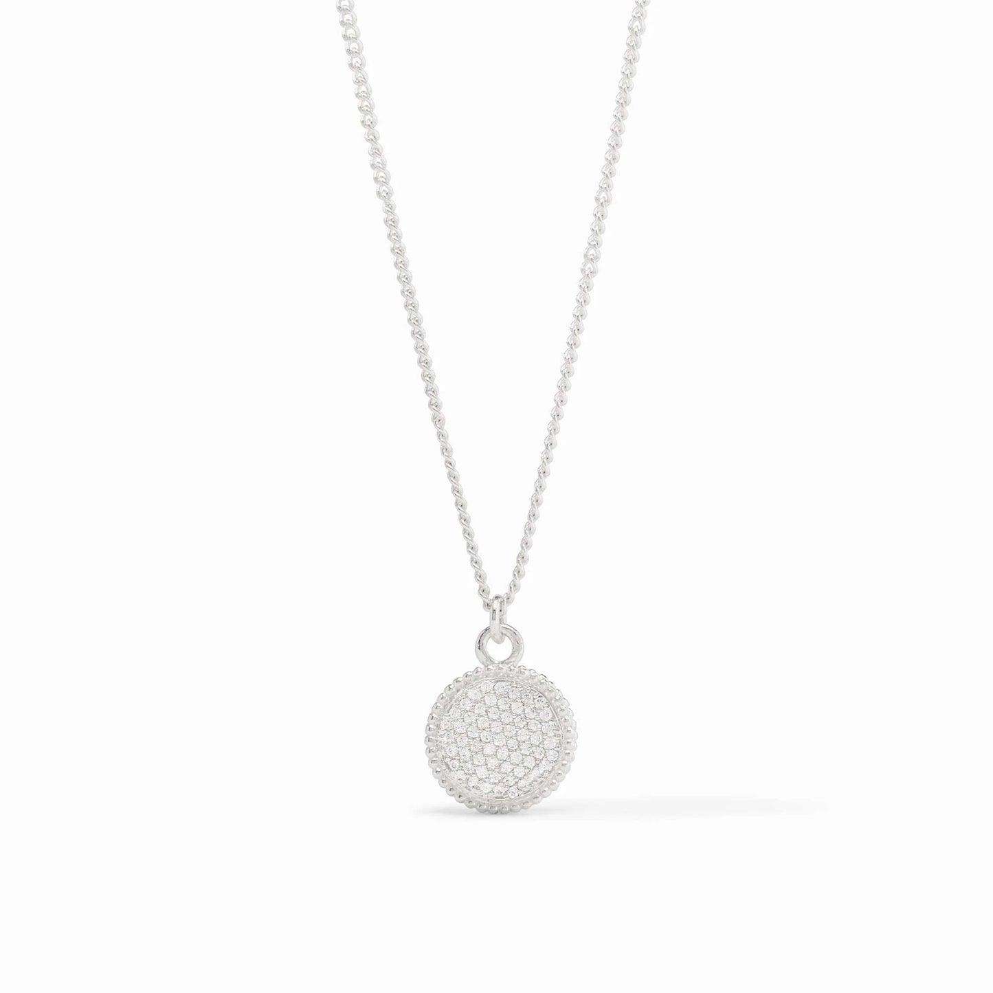 JV Fleur-de-Lis Solitaire Necklace SILVER CUBIC ZIRCONIA