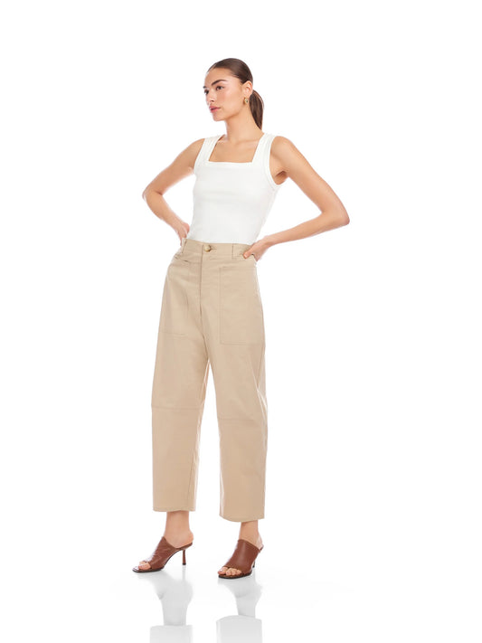 FT Sondra Barrel Leg Pants STONE