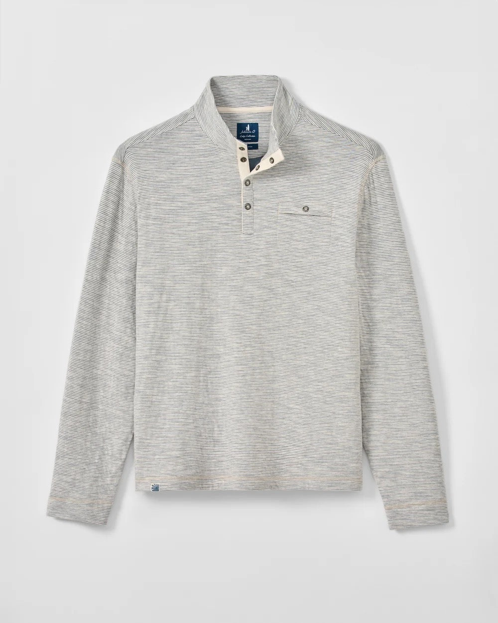 Johnnie-O Cove Striped Cotton Henley - CREAM